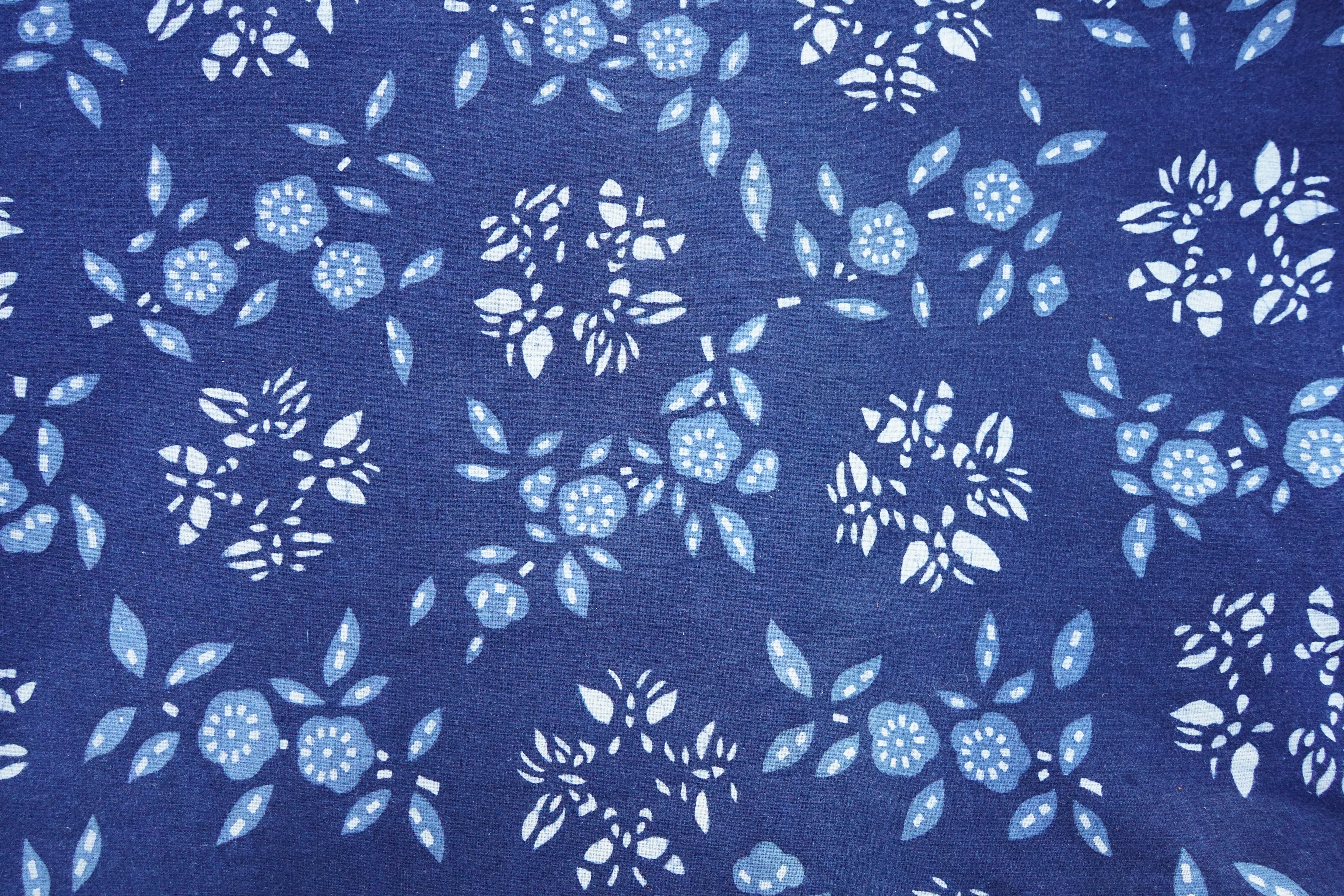Blue Calico Flowers Fabric