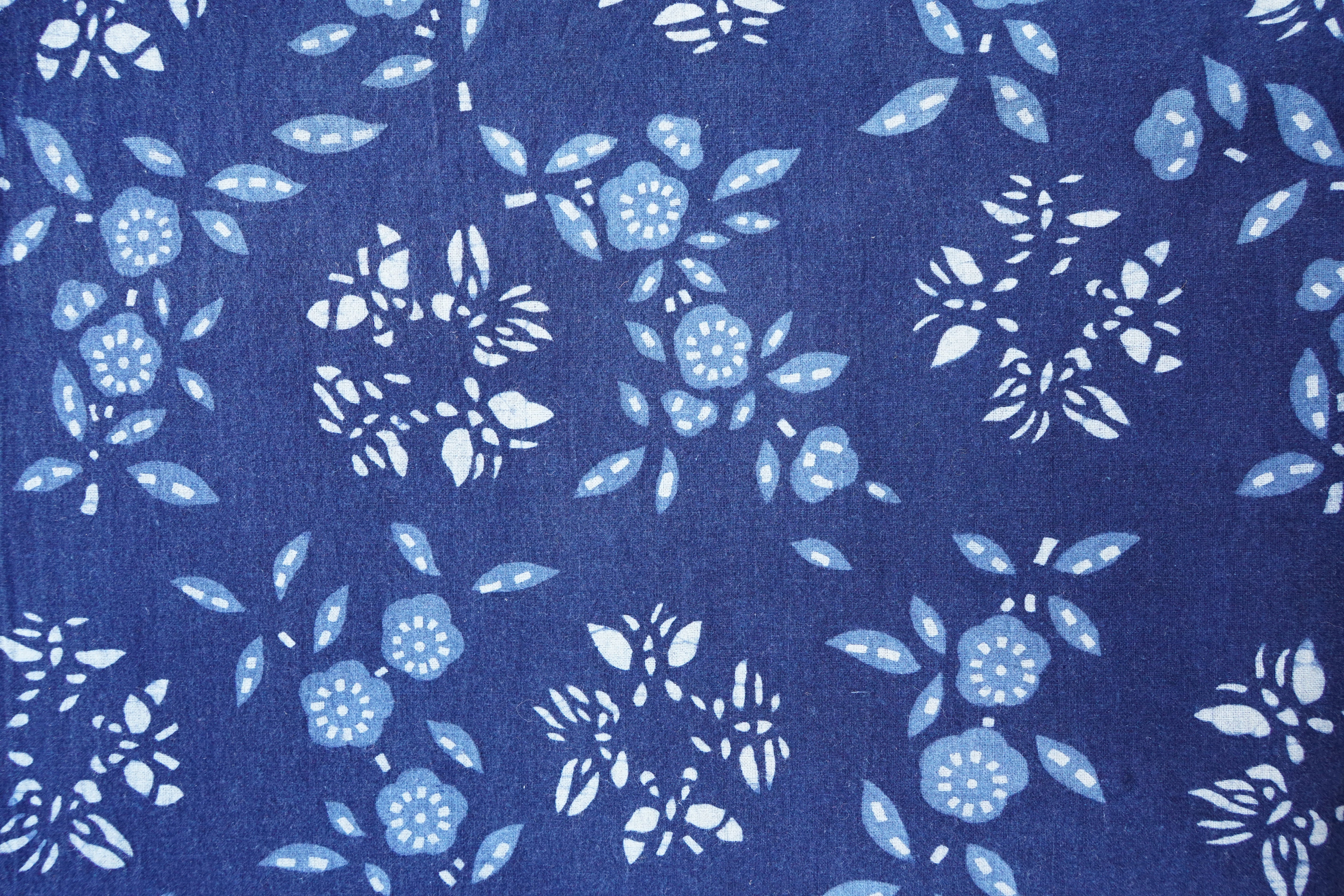 Blue Calico Flowers Fabric