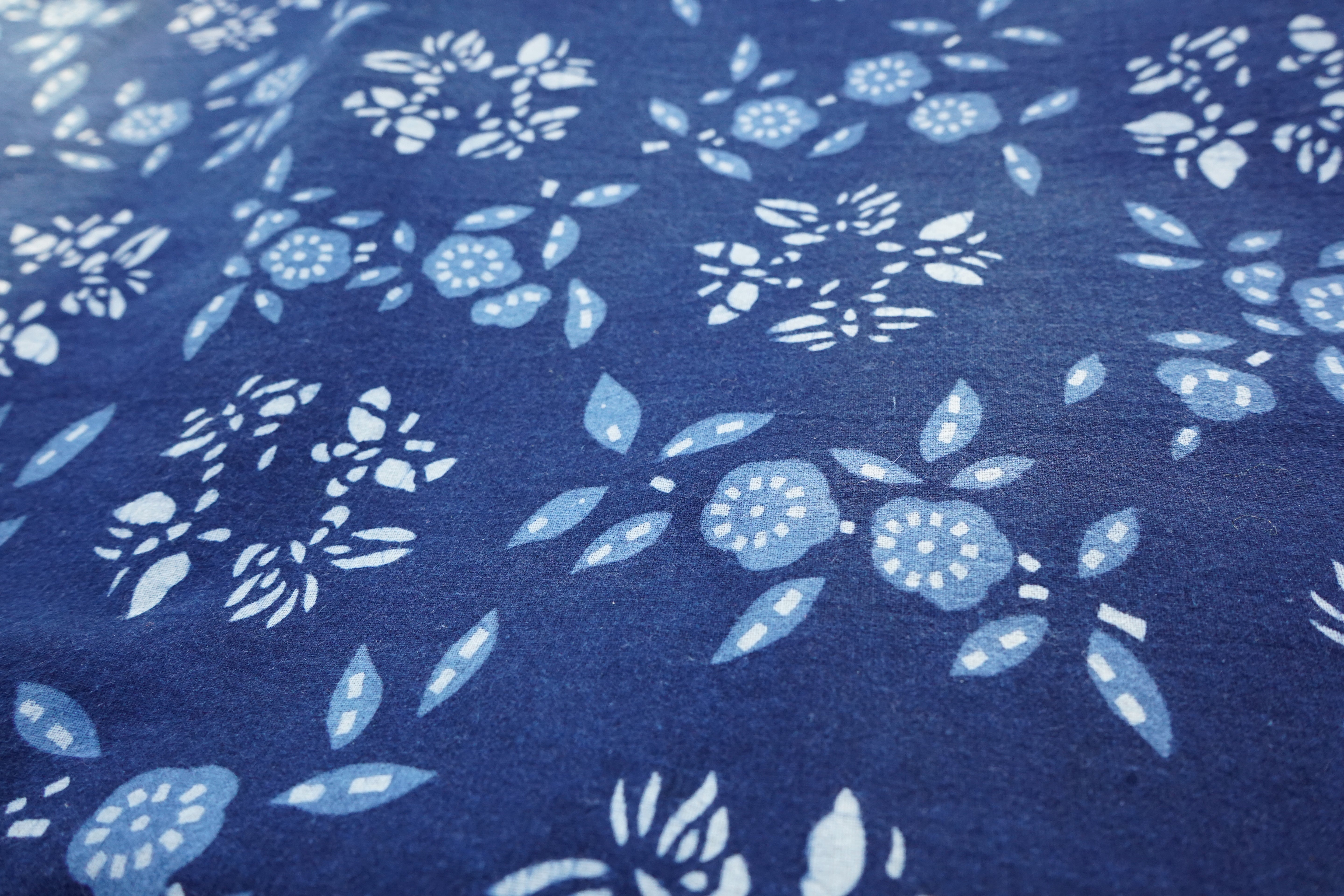Blue Calico Flowers Fabric