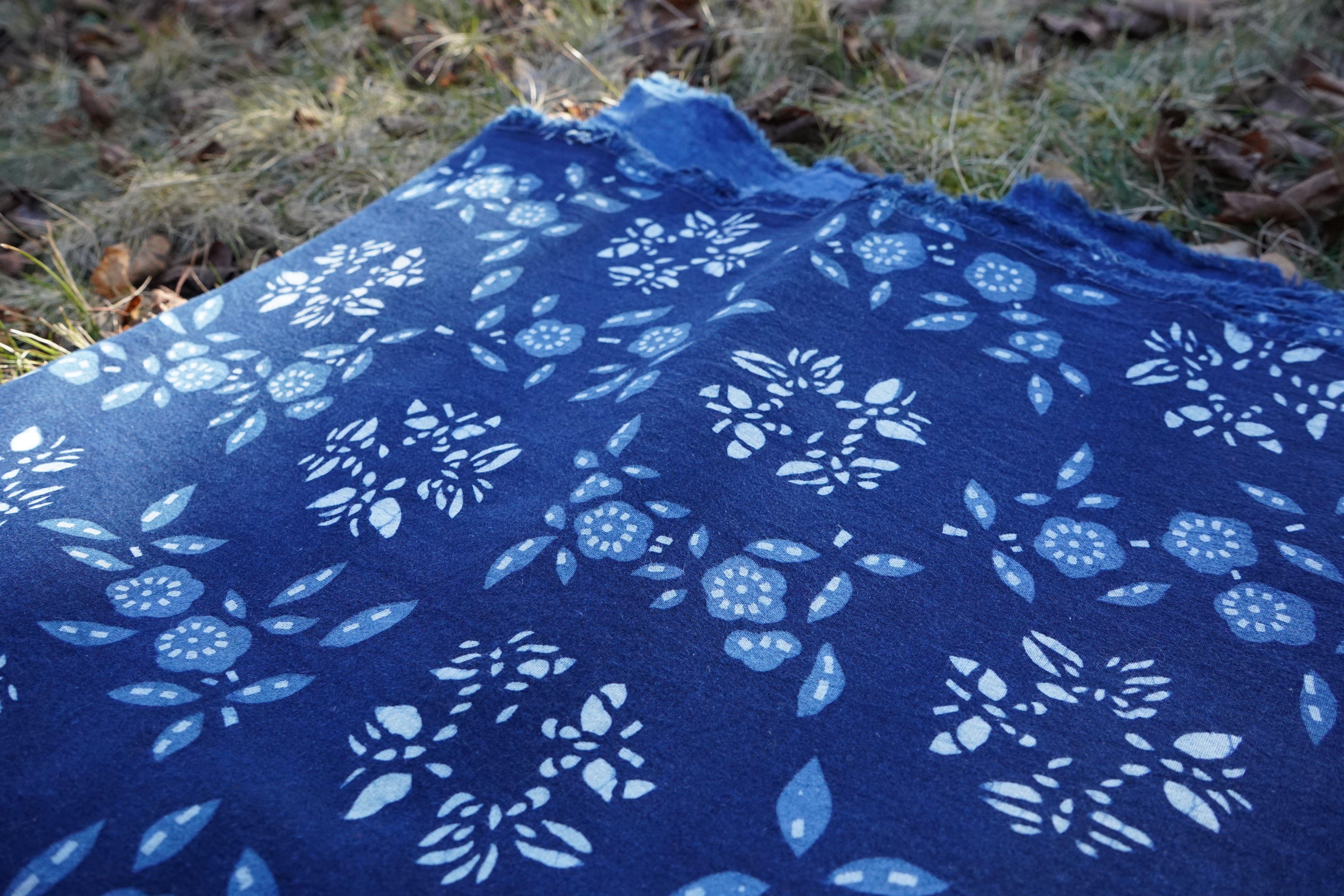 Blue Calico Flowers Fabric