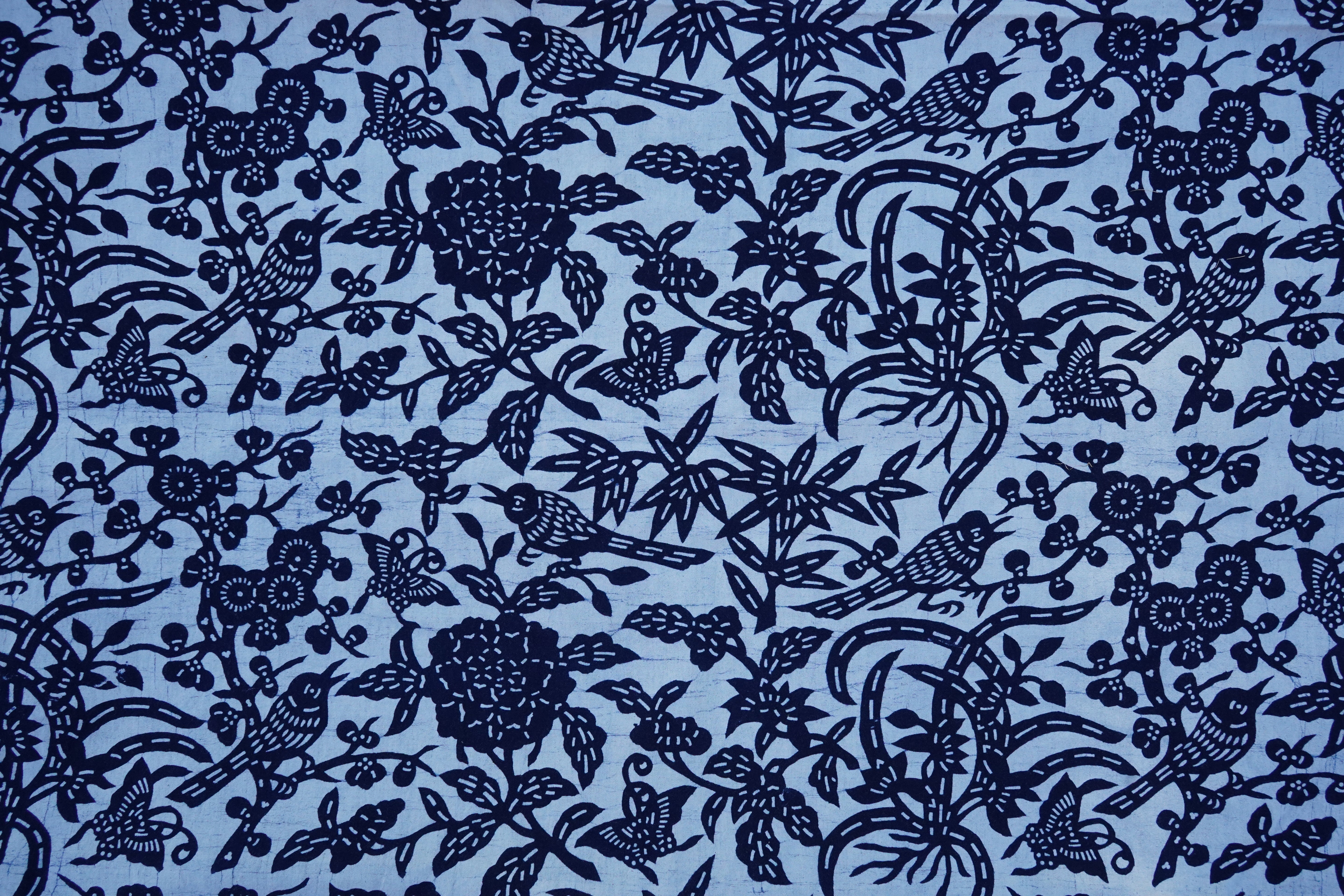 Blue Calico Magpies Fabric