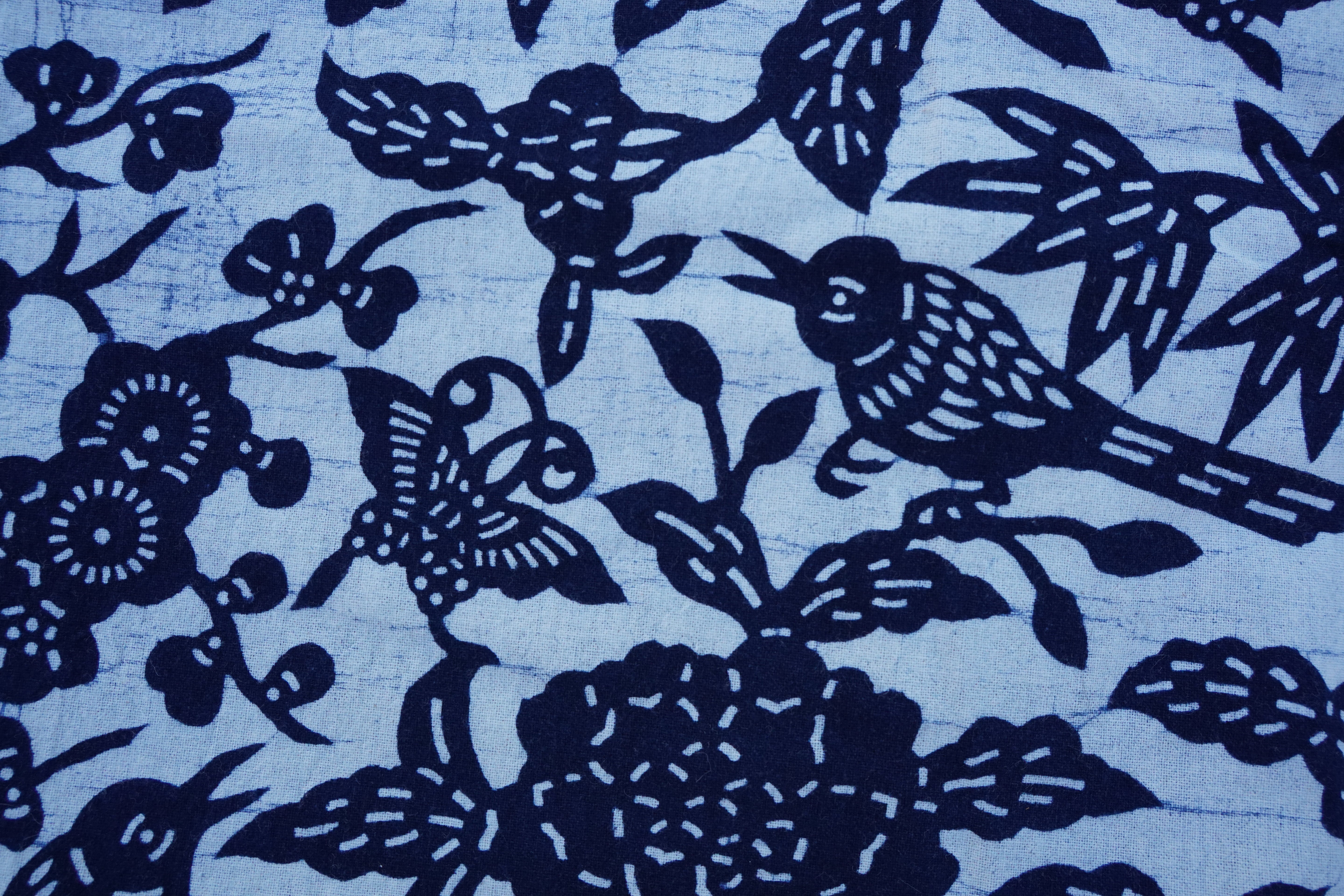 Blue Calico Magpies Fabric