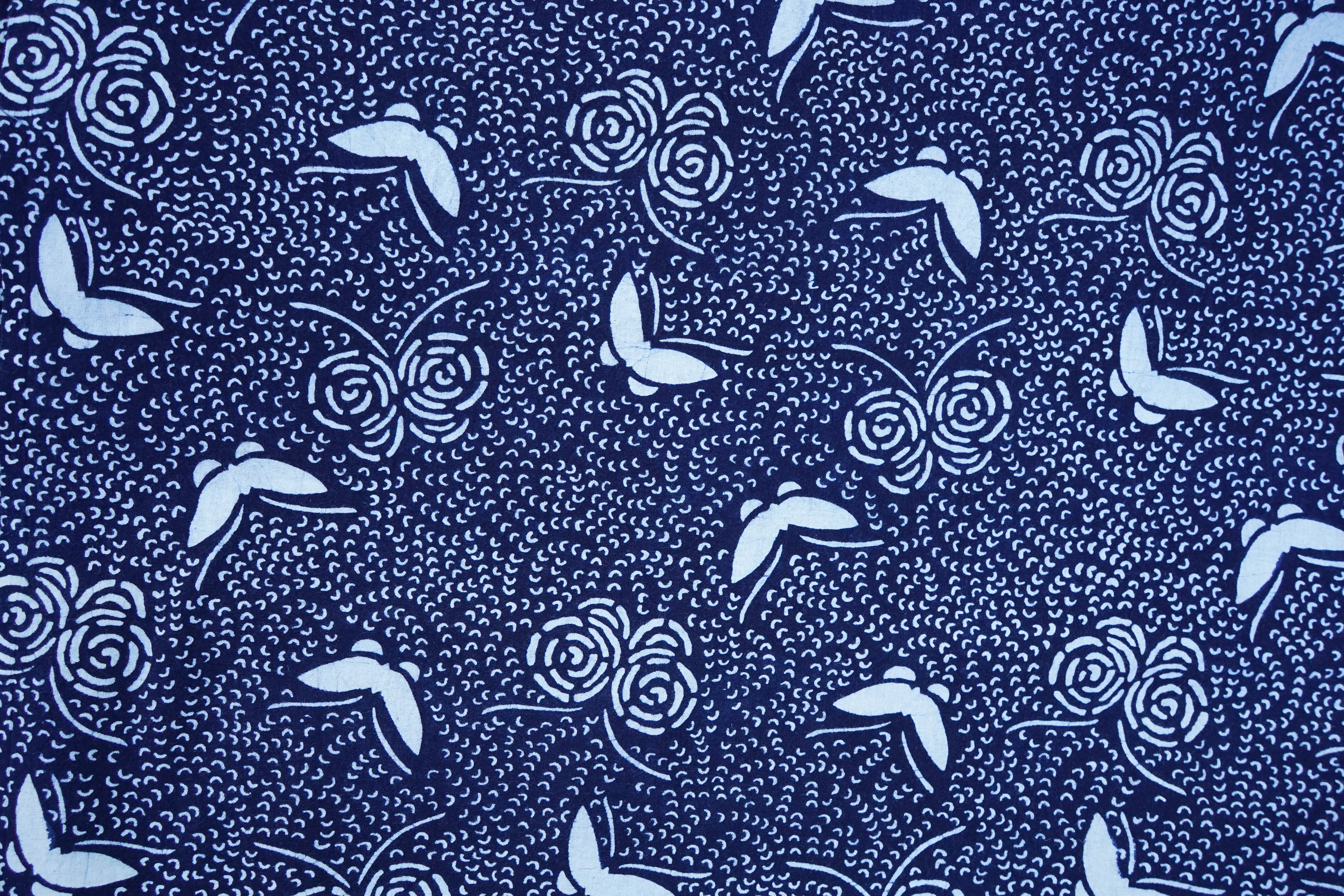 Blue Calico Butterflies Fabric