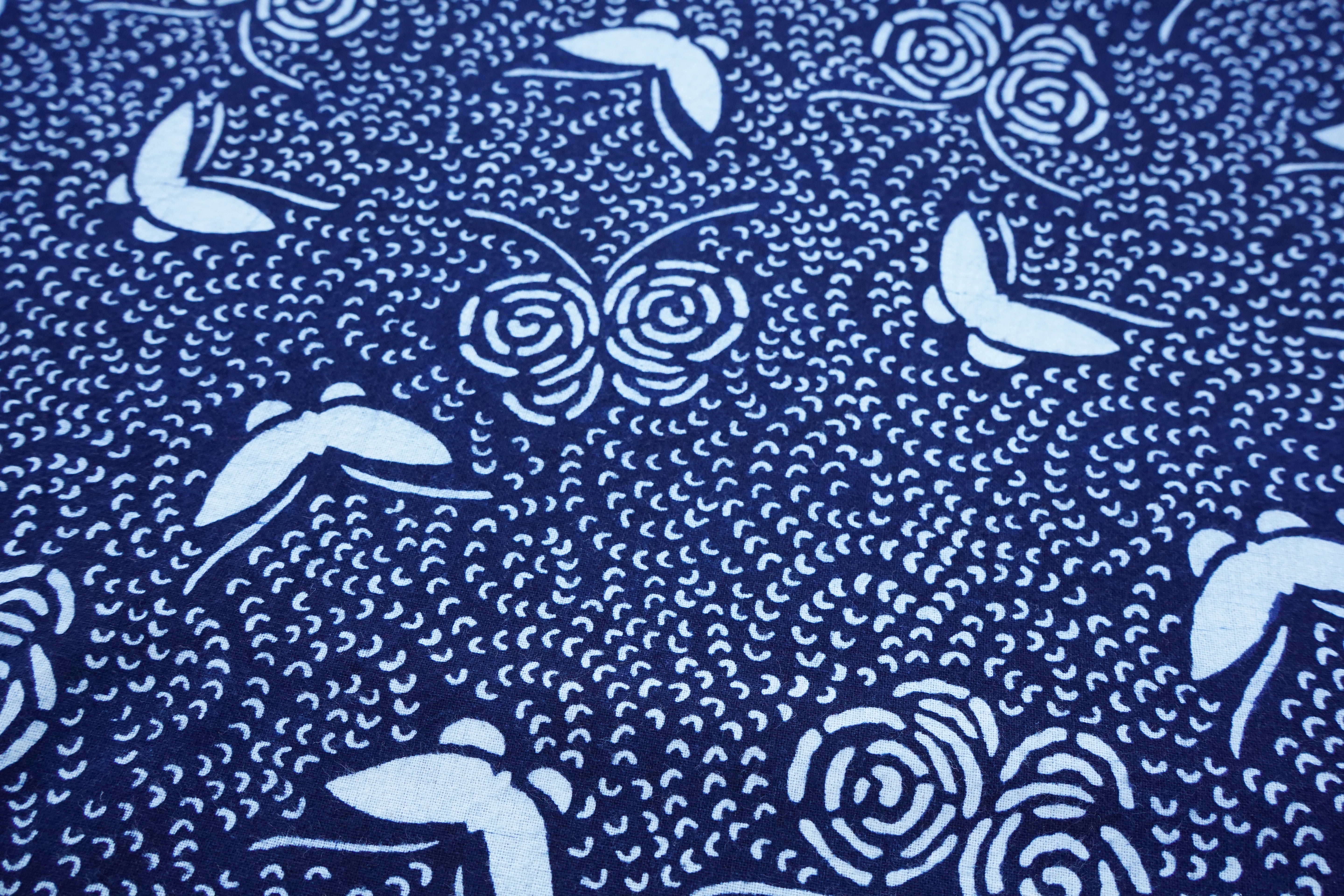 Blue Calico Butterflies Fabric