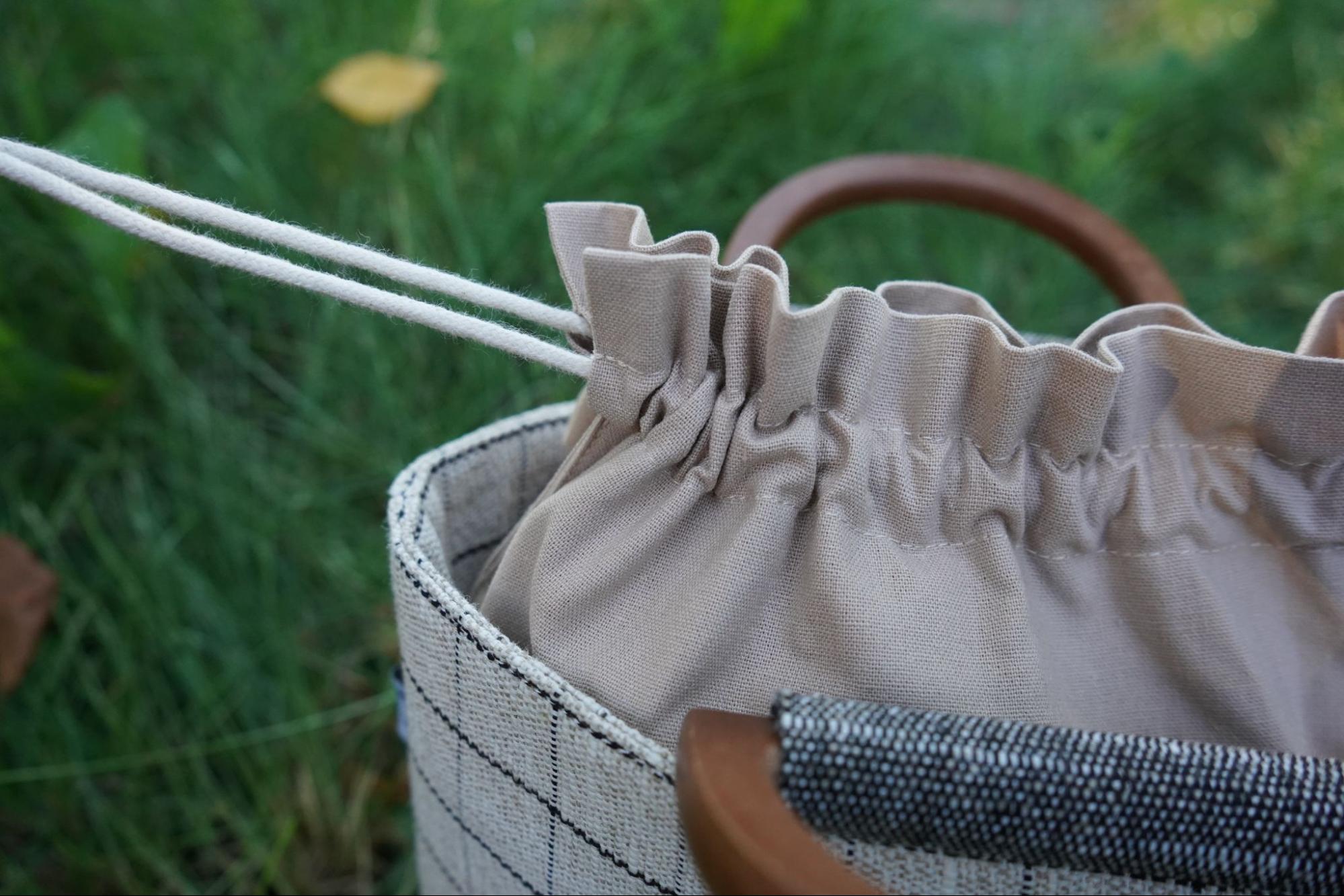 Checkerboard Bucket Bag