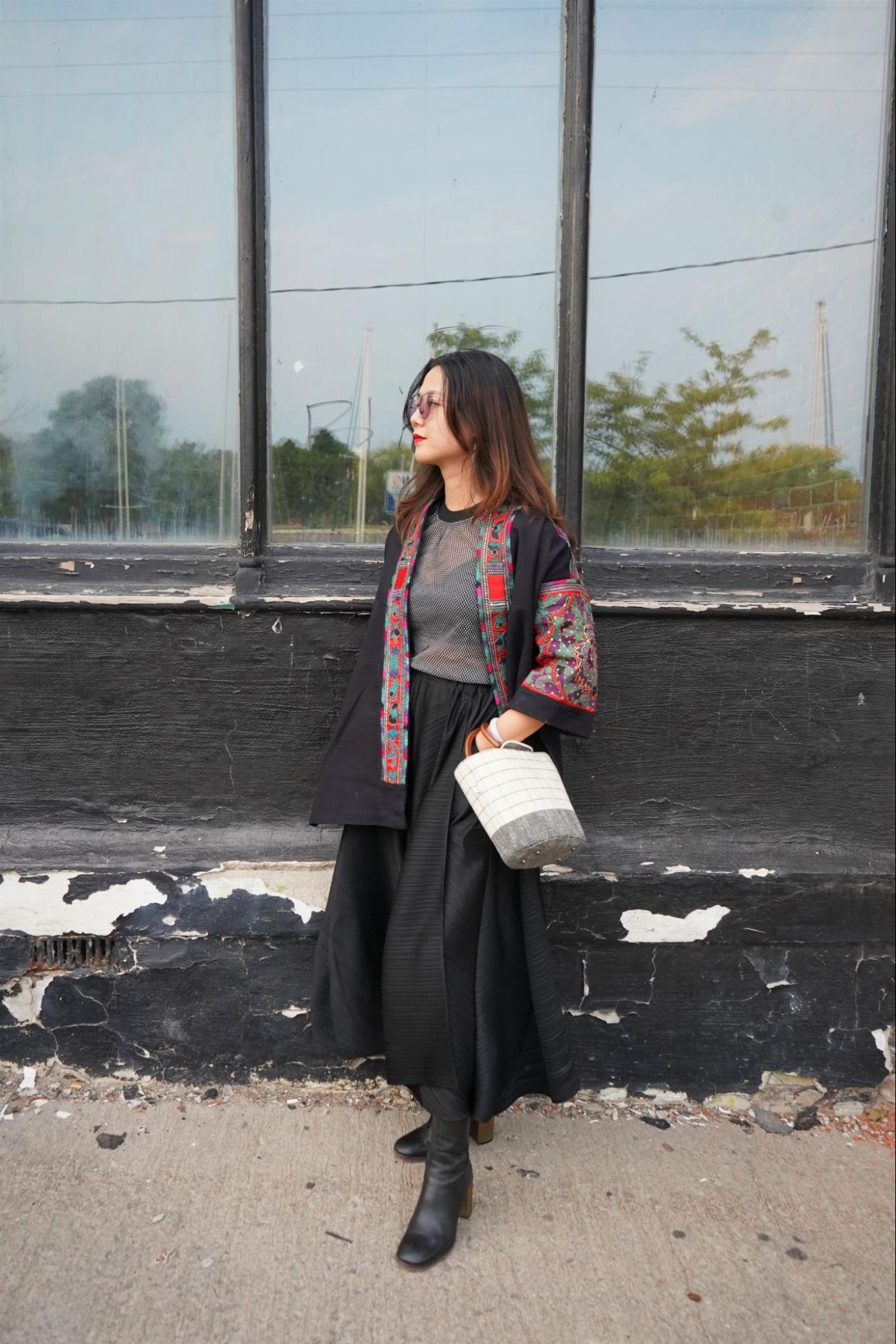 Checkerboard Bucket Bag