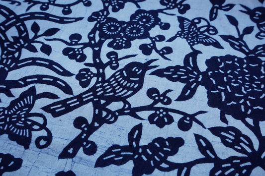 Blue Calico Magpies Fabric