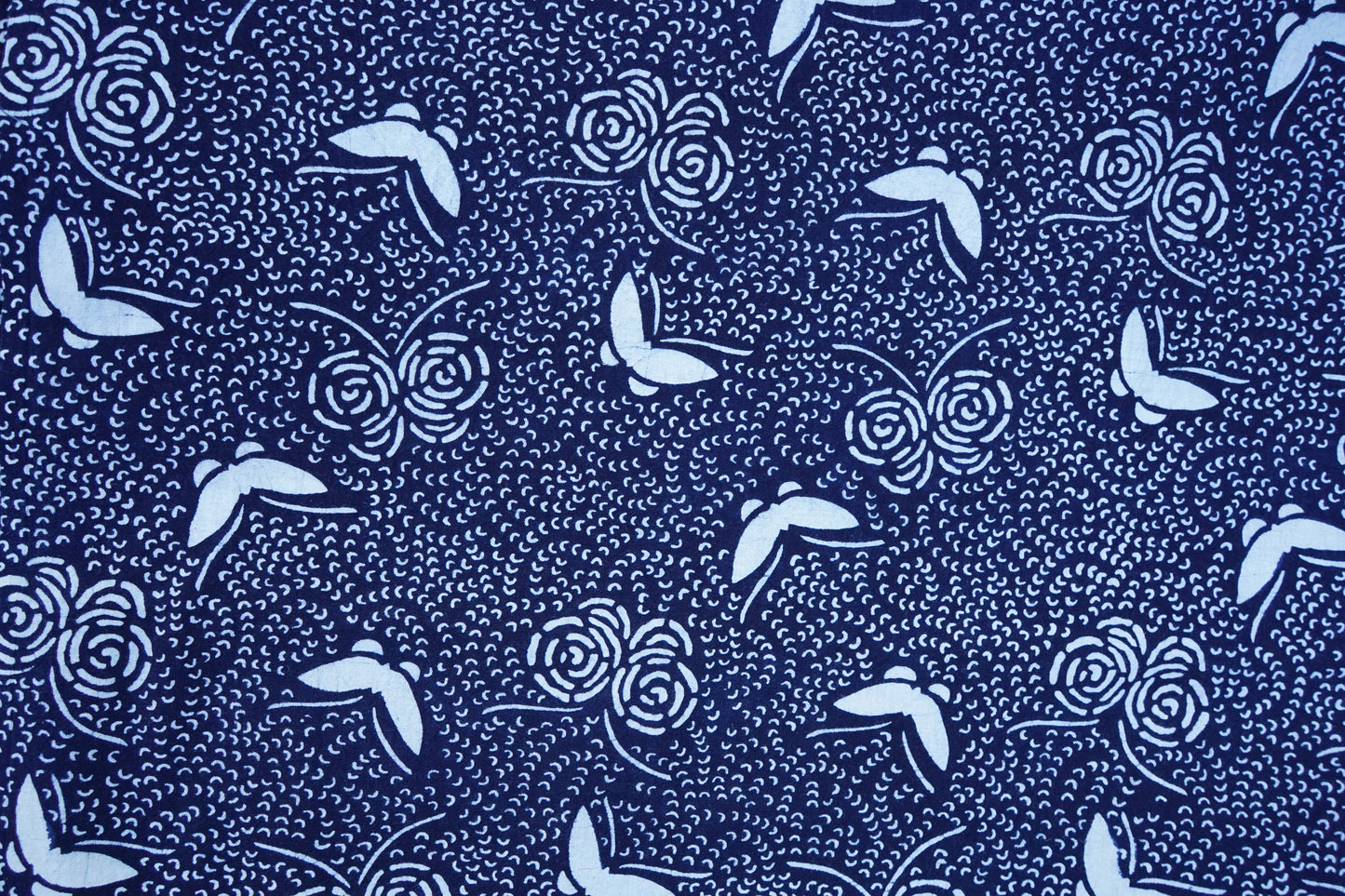 Blue Calico Butterflies Fabric 