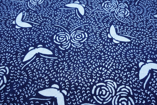 Blue Calico Butterflies Fabric 