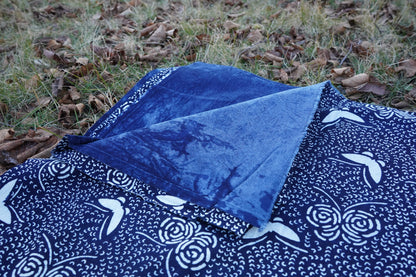 Blue Calico Butterflies Fabric 